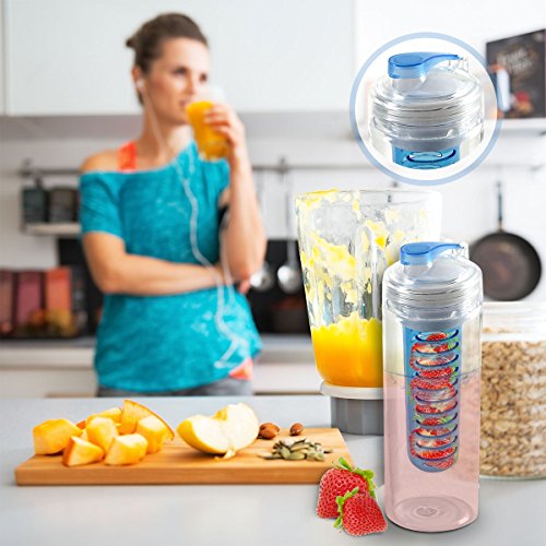 Water Bottle Infuser - Sport Fruit Infused Water Bottle 24 Ounce - Create Your Own Unique Flavored Water - Endless Options to Enjoy Your Water - Fun E thumbnail