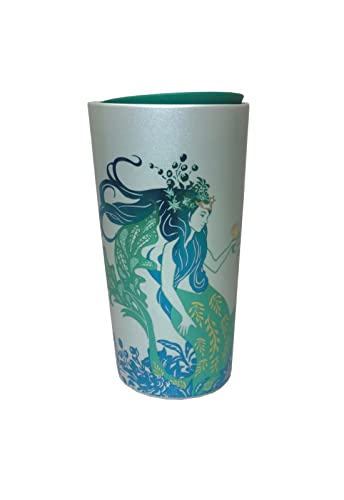 Starbucks Double Wall Tumbler Siren Holding Gold Mug 12 Oz