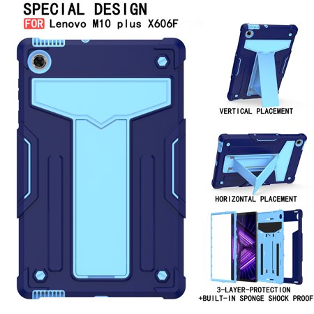 Heavy Duty Hard Case Stand Cover Compatible with Lenovo Tab M10 FHD Plus 2nd Gen TB-X606F/X - 2022 New Heavy Duty Hard A813A#19743
