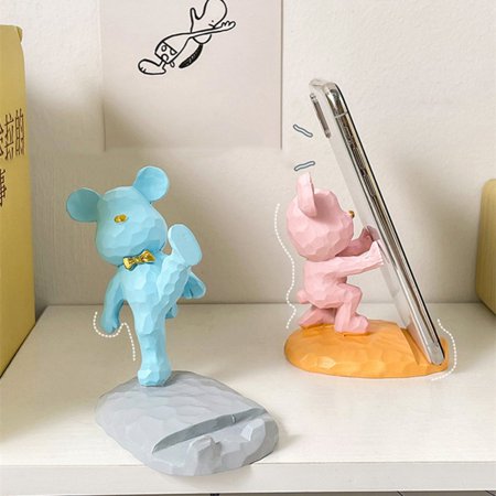 iPad Holder Cell Phone Stand Resin Phone Holder Desktop Mobile Phone Rack Cartoon Shape Phone Bracket for Home Office Car
