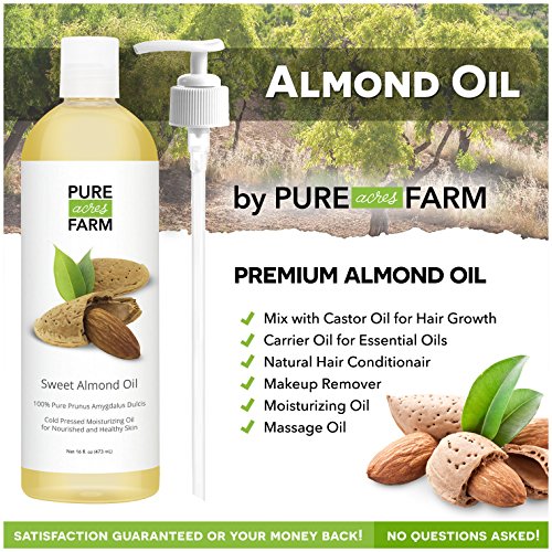 Sweet Almond Oil for Skin, Hair and Face - 100% Pure - Buy Now to Save 50% Off - All Natural Sensual Massage Oil 16 Oz- Satisfied Customer thumbnail
