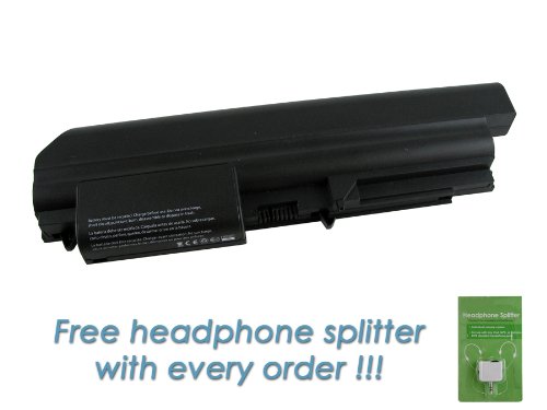 IBM Lenovo Thinkpad R61 7751 CTO 6-cell, 5200mAh Replacement Laptop Battery with FREE Headphone Splitter