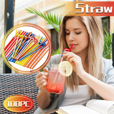 100pcs Color Art Straws 8 Colors Clear Pack Package Disposable Creative 6x260mm 08HWC15A#4542 2022 the Hot 100pcs Color Art