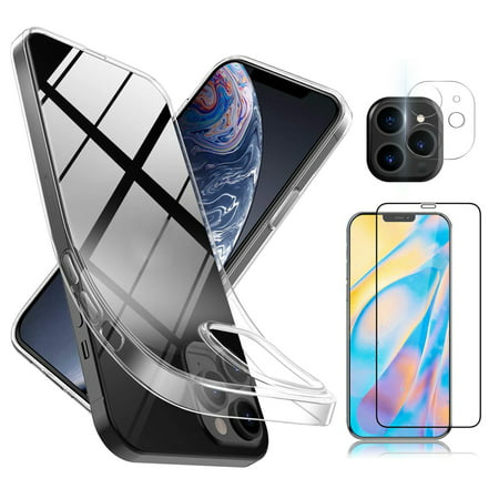 Compatible with iPhone 12Mini 5G Case Clear Slim Cover Camera Lens Screen Protector - 2022 New Compatible with iPhone A813A#5330
