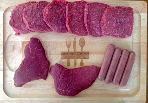 Bison Trial Pack:2-8 Oz.Bison Steaks, 6-5.3 Oz.Bison Burgers, 4-Gluten Free Bison Hot Dog, Made With North American Buffalo.