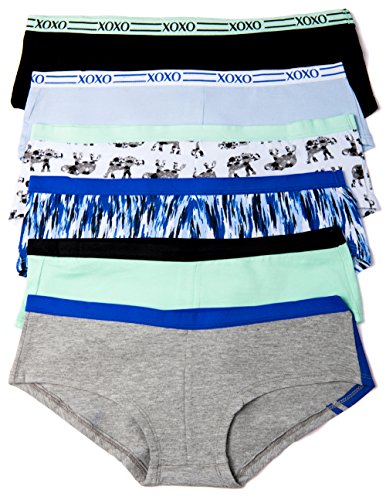 XOXO Juniors 3 or 6 Pack Cotton Boy Short Panties in Fun Prints (Medium, 6PK:Elephant/Royal/Mint) thumbnail