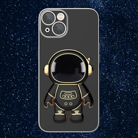 Usupdd 3D Plating Astronaut Hidden Stand Case Cover Cute Astronaut Stand Phone Case for iPhone 13 TPU Cover Usupdd 2208-5104