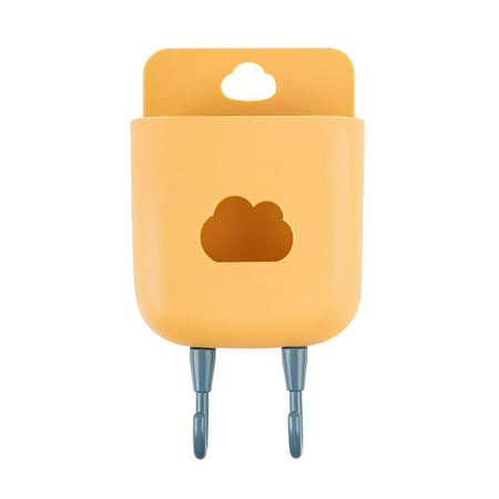 Punch-free Wall Hanging Storage Rack Double Hook Mobile Phone Charging Stand Small Object Storage Box - Uscallm Home 2022 a#6331