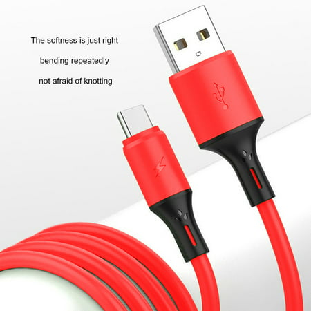 DDgui New Upgraded Liquid Silicone Data Cable Suitable for Android TYPE-C Mobile Phone Data Cable Soft Color Charging Cable Red DDgui LAA220926-8306