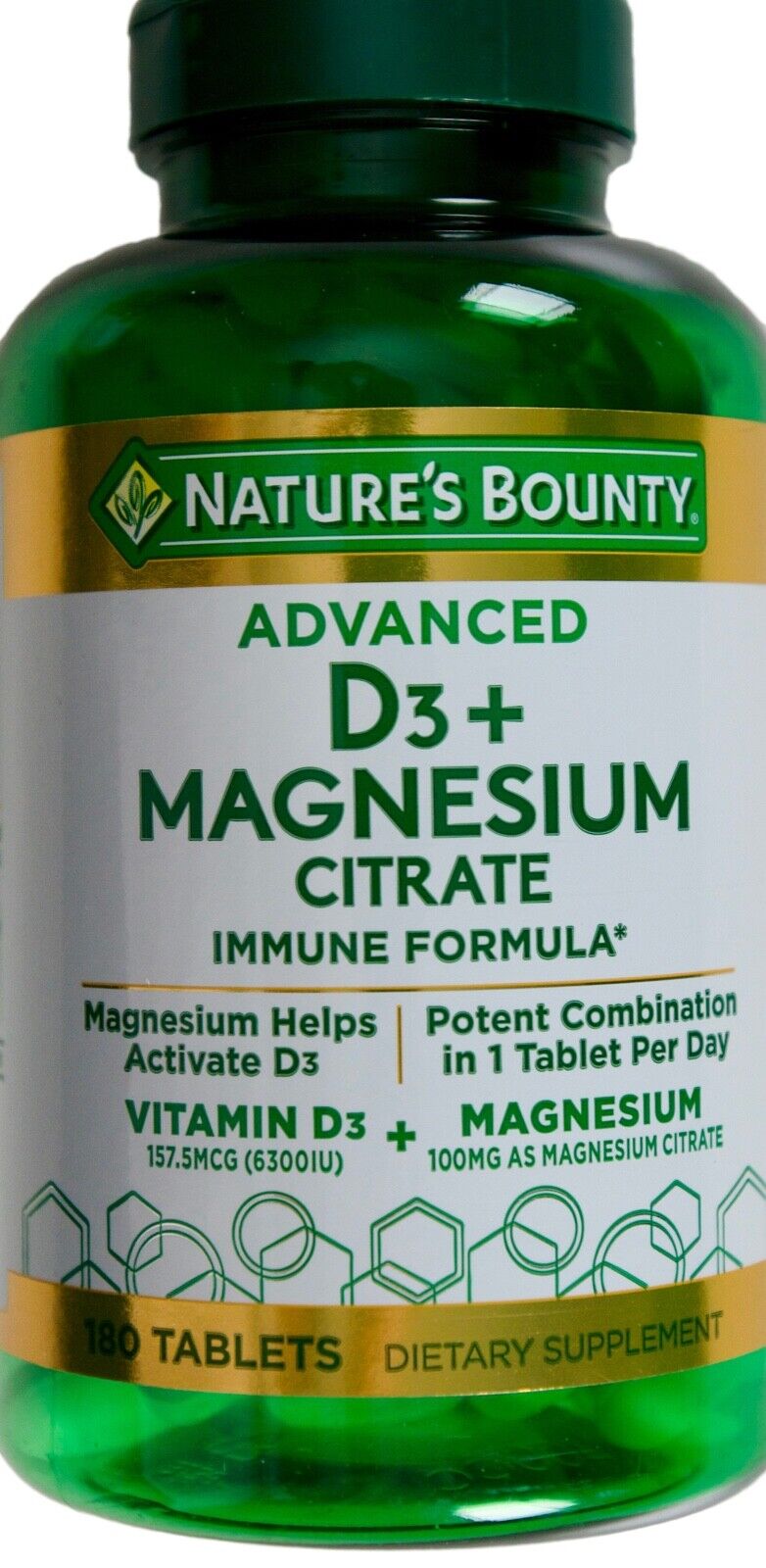 Diet info for Nature'a Bounty Advanced D3 + Magnesium Citrate 180