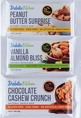 Diabetic Kitchen Snack Bars Satisfy Your Sweet Tooth with a Luxuriously Rich Bar Made with 100% All Natural Ingredients ? Gluten-Free, High-Fiber, Low thumbnail