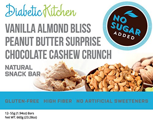 Diabetic Kitchen Snack Bars Satisfy Your Sweet Tooth with a Luxuriously Rich Bar Made with 100% All Natural Ingredients ? Gluten-Free, High-Fiber, Low thumbnail