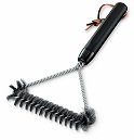 2 Brinkmann 9021 Shish Kabob Set and 1 Weber 6494 12-inch 3-sided Grill Brush BBQ Bundle