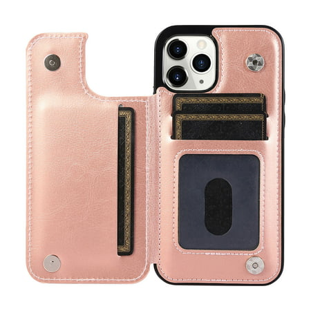 Miximx for iPhone 12 Pro Max Case with Card Holder Case Double Magnetic Clasp 6.7in - Electronic Product for Gifts for iPhone 12 a-a#8306
