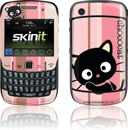 Skinit Protective Skin for Curve 8530 - Chococat Pink and Brown Stripes thumbnail
