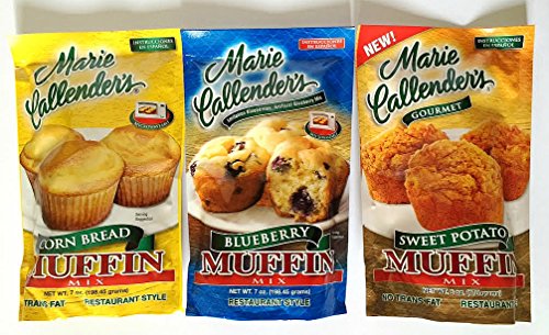 Marie Callender's Muffin Mix Baking Variety Pack with Corn Bread, Blueberry, Sweet Potato Quick Mix (Bonus: Includes 90 Baking Cups) thumbnail
