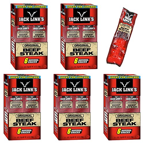 30 Jack Link's Original Beef Steak Jerky Single Snack Packs Bulk Sticks Chew Lot