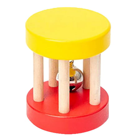 Zpj5#3659 1Pc Wooden Musical Instruments Toys Color Cage Bell Hand Bell Skin One Bells Z#3659 SA9