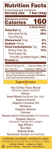 Simple Mills  Snacks Variety Pack  Nutty Banana Bread  Spiced Carrot Cake Variety Pack  3 Count (Packaging May Vary) thumbnail