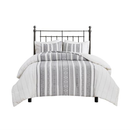 Gracie Mills Mid-Century Landry Cotton Duvet Set with Gray Finish MP12-7681