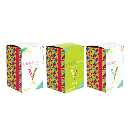 VUE Complete Performance Drink Mix Packets  Vitamin Powder for Water  Lemon Lime Flavor  15 Packets of Each Immunity Boost  Energy Boost  and Electrol