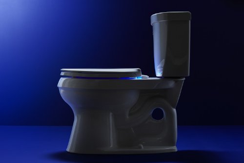 KOHLER K-4888-7 Cachet Nightlight Quiet-Close with Grip-Tight Bumpers Elongated Toilet Seat, Black Black thumbnail