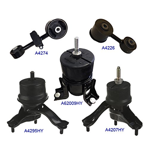 MaxBene Fits: 2007-2009 Toyota Camry 2.4L Motor & Auto Trans Mount Set 5PCS for Japan Built Vehicle 9680, 9238, 9598, 9492, 9165