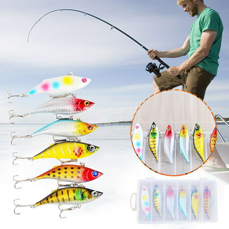 Usupdd Fishing Wobblers Bass Bait Artificial Fishing Lures Fishing Tackle 6PC Usupdd WCC220812-2564