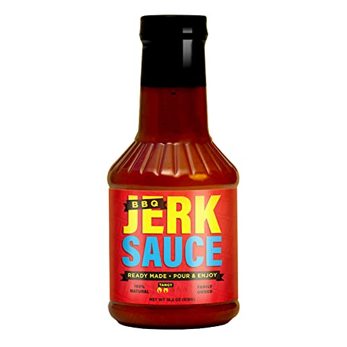 Waves Caribbean, BBQ Jerk Sauce, Smokey, Sweet, Tangy, 100% Natural, Ready Made, 18.2 OZ