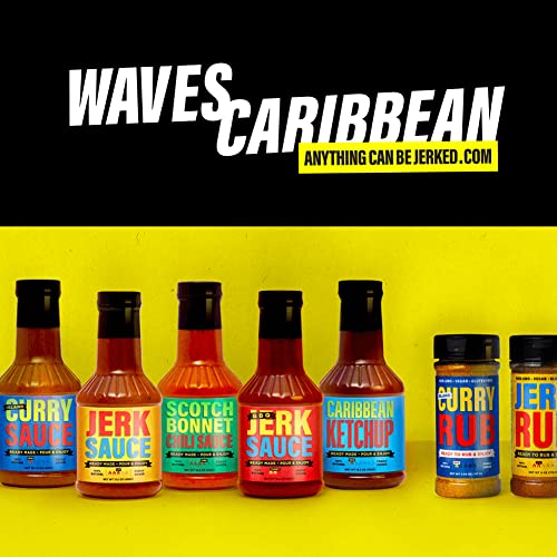 Waves Caribbean, BBQ Jerk Sauce, Smokey, Sweet, Tangy, 100% Natural, Ready Made, 18.2 OZ thumbnail
