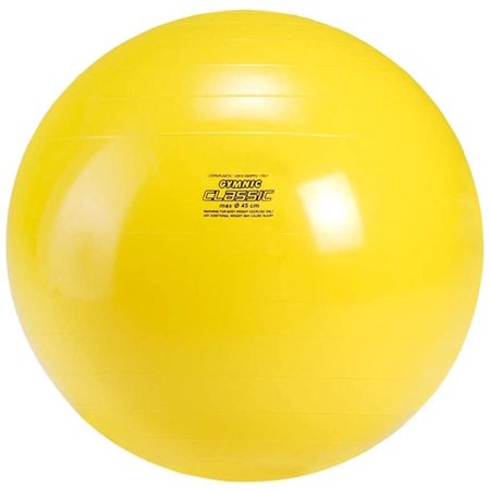 GYMNIC Classic Ball  Yellow  45cm / 18  (9545)  Good for Flexion and Extension of Core  Extension of Back by Brand GYMNIC