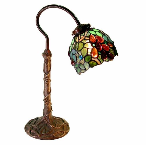 Warehouse of Tiffany 2312-BB632 Tiffany-style Grape Desk Lamp, Green