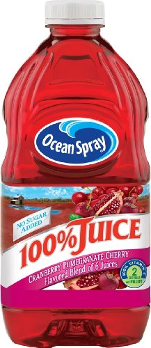 Ocean Spray 100%  Juice, Cranberry Pomegranate Cherry, No Sugar Added, 64-Ounce (Pack of 8)