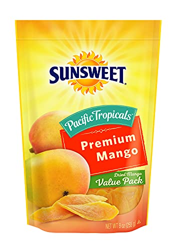 Sunsweet Dried Philippine Mangoes Slices | Premium Peeled Slices | Gluten Free, Dairy Free, Vegan, Kosher, Kid Friendly, Dietary Fiber + Antioxidants,