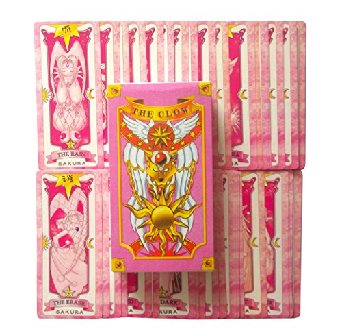 Animenz® Cardcaptor Sakura Magical Clow Card Set + Sakura Cards Set Tarot Cards Pokers Kinomoto Sakura Cosplay Prop (2 X 56 Pcs) + 1 X Star Wand Pend thumbnail