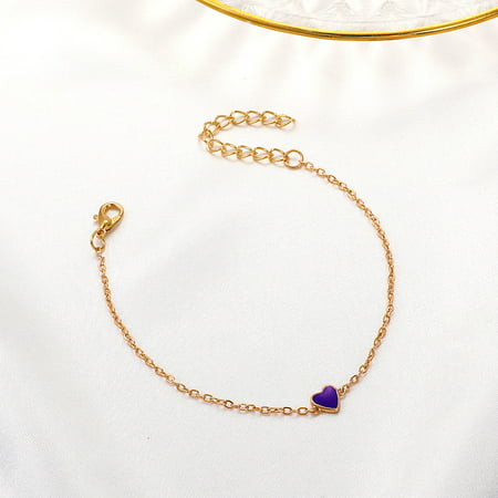 Usupdd Ladies Fashion Sweet Pink Heart Bracelet Creative Dripping Oil Peach Cute Minimalistic Versatile Tennis Chain Usupdd WDD220815-5105