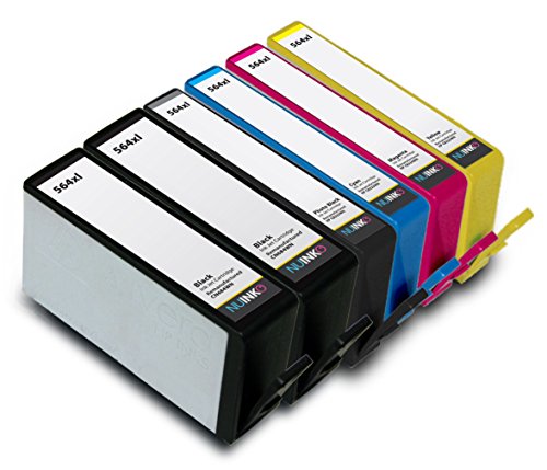 NUINKO 6 Pack Replacement HP 564XL Ink Cartridge for HP PhotoSmart 7520 7510 7525 C6380 C310 C309a C310 C5380 D5460 C309g (2 Black 1 Photo Black 1 Cya