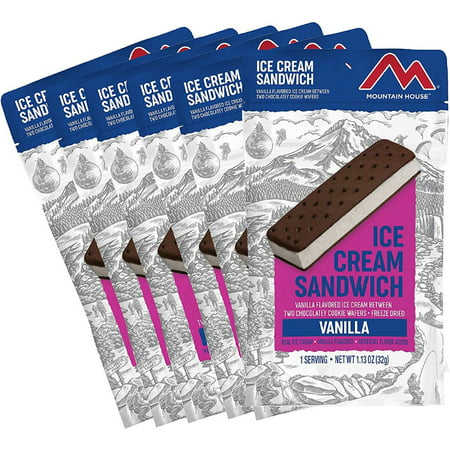 Mountain House Vanilla Ice Cream Sandwich Freeze Dried Backpacking & Camping Food 6-Pack