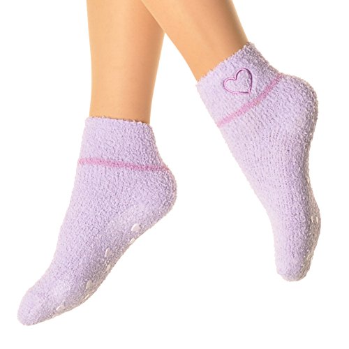 Angelina 6-Pair-Pack Cozy Winter Ankle Socks with Non-Skid Bottoms #1128 Pastel thumbnail