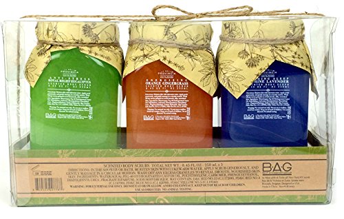 La Bella Provincia Aromatherapy Sugar Scrub Collection 3 Pc Gift Set - Jasmine Lavender, Orange Gingergrass, Royal Relief Eucalyptus thumbnail