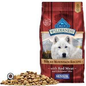 Blue Buffalo Blue Wilderness Grain Free Rocky Mountain Recipe with Red Meat Senior Recipe Dry Dog Food 4LB