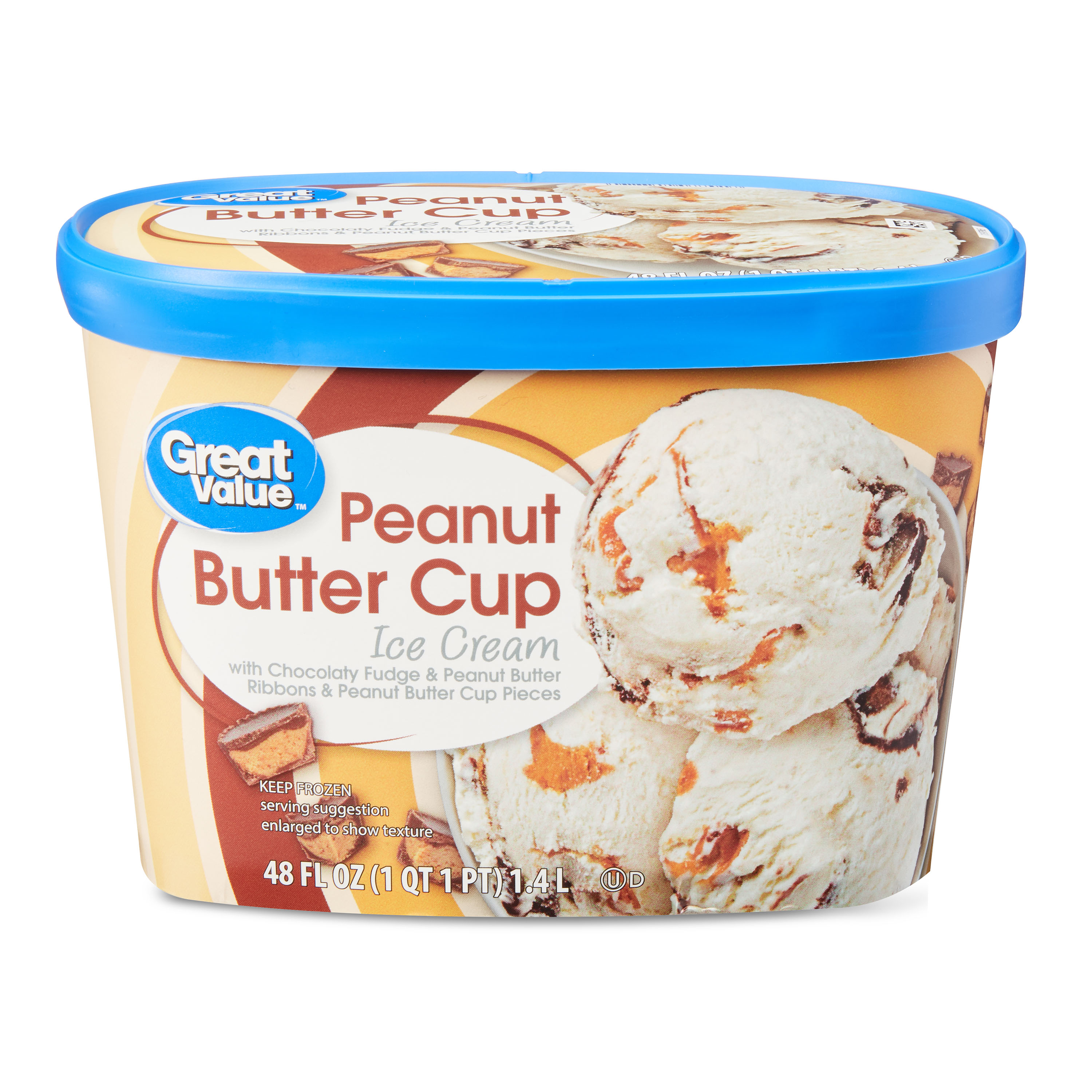 Great Value Peanut Butter Cup Ice Cream, 48 Fl Oz Image
