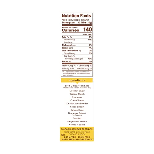Simple Mills Sweet Thins Cookies Variety Pack, Seed and Nut Flour (Mint Chocolate Chip, Honey Cinnamon, Chocolate Brownie) - Gluten Free, Paleo Friend thumbnail