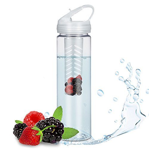 Infuser Water Bottle 25 Oz Infusion Sports Bottle - Made in USA - BPA Free - Fruit and Flavor Infuser Water Bottle with Twist-on Lid and Flip-Top Drin
