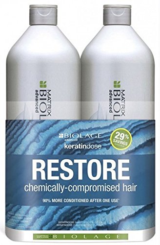 Biolage Keratin Dose Restore Shampoo and Conditioner Liter Duo Womens Biolage
