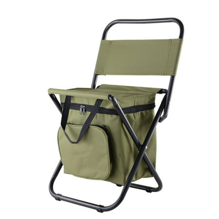 U#6858，Outdoor Folding Chair Portable Back Chair Fishing Self-Driving Maza Multi-Functional Thermal Insulation Ice Bag Stool，