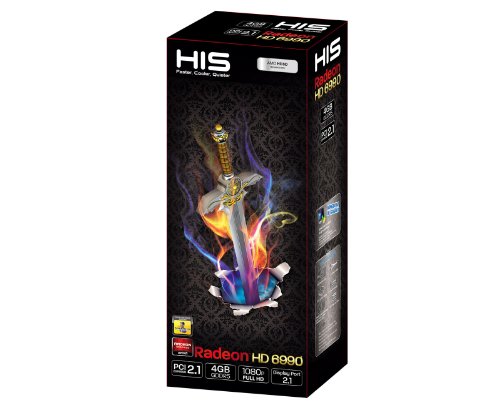 HIS H699F4G4M Radeon HD 6990 4 GB (2x256bit) GDDR5 4x Mini-DisplayPort DVI PCIe X16 2.1 Video Card