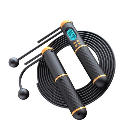 Fiudx Digital Counting Jump-Rope Fitness Skipping-Rope W/Counter Timer for Kids Adult 3323