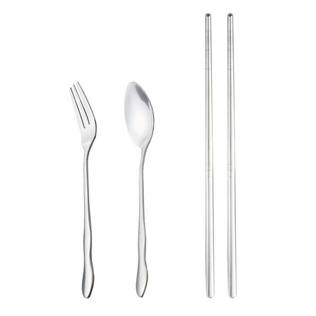 Zpa2#4973 Portable Folding Travel Dinnerware Set Stainless Steel Tableware Camping Tools Z#4973 WU8