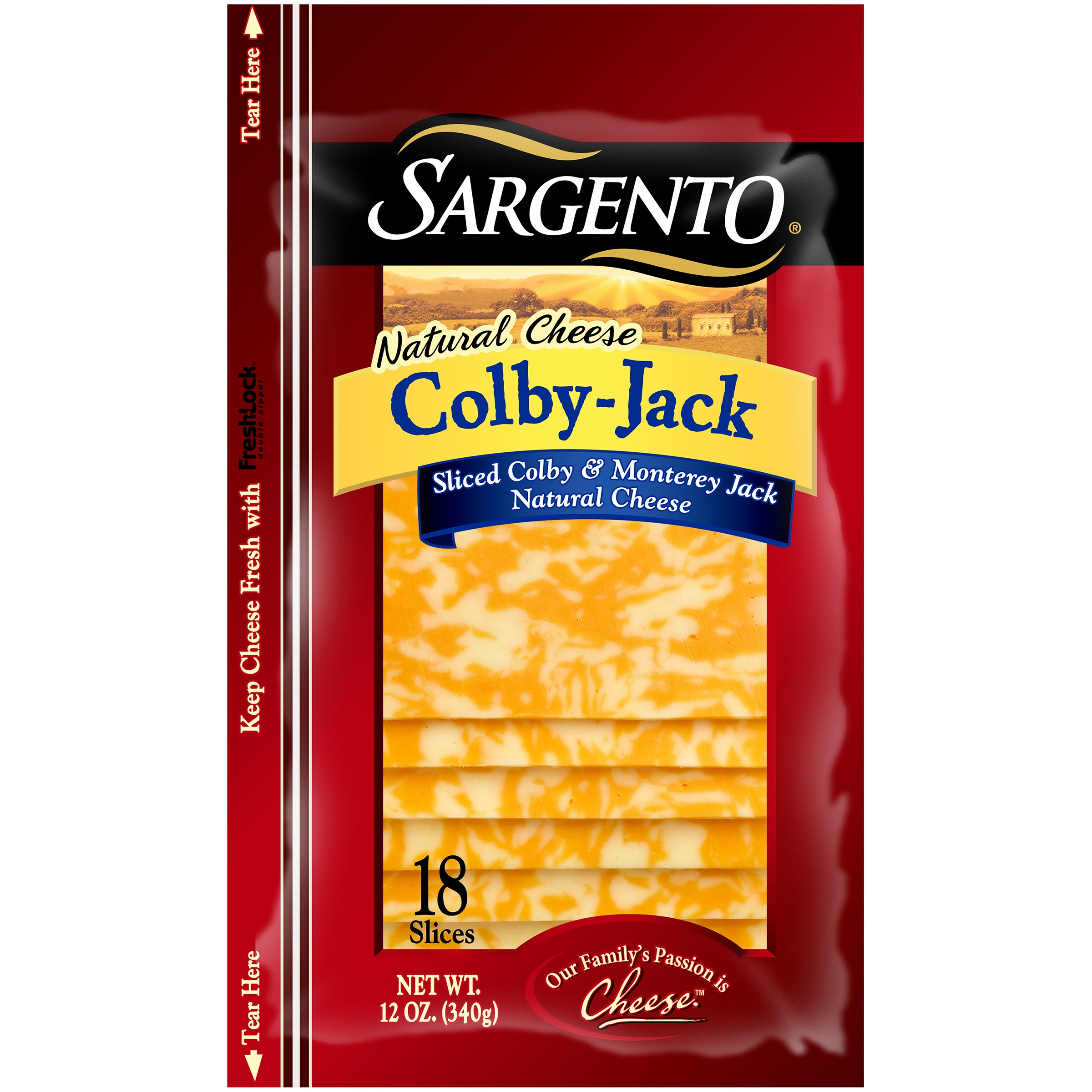 Sliced Colby & Monterey Jack Natural Cheese, Colby-jack